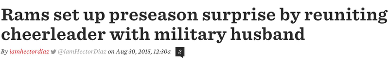 Illustration for article titled Surprise Military Reunions At NFL Games Reach Peak Bullshit